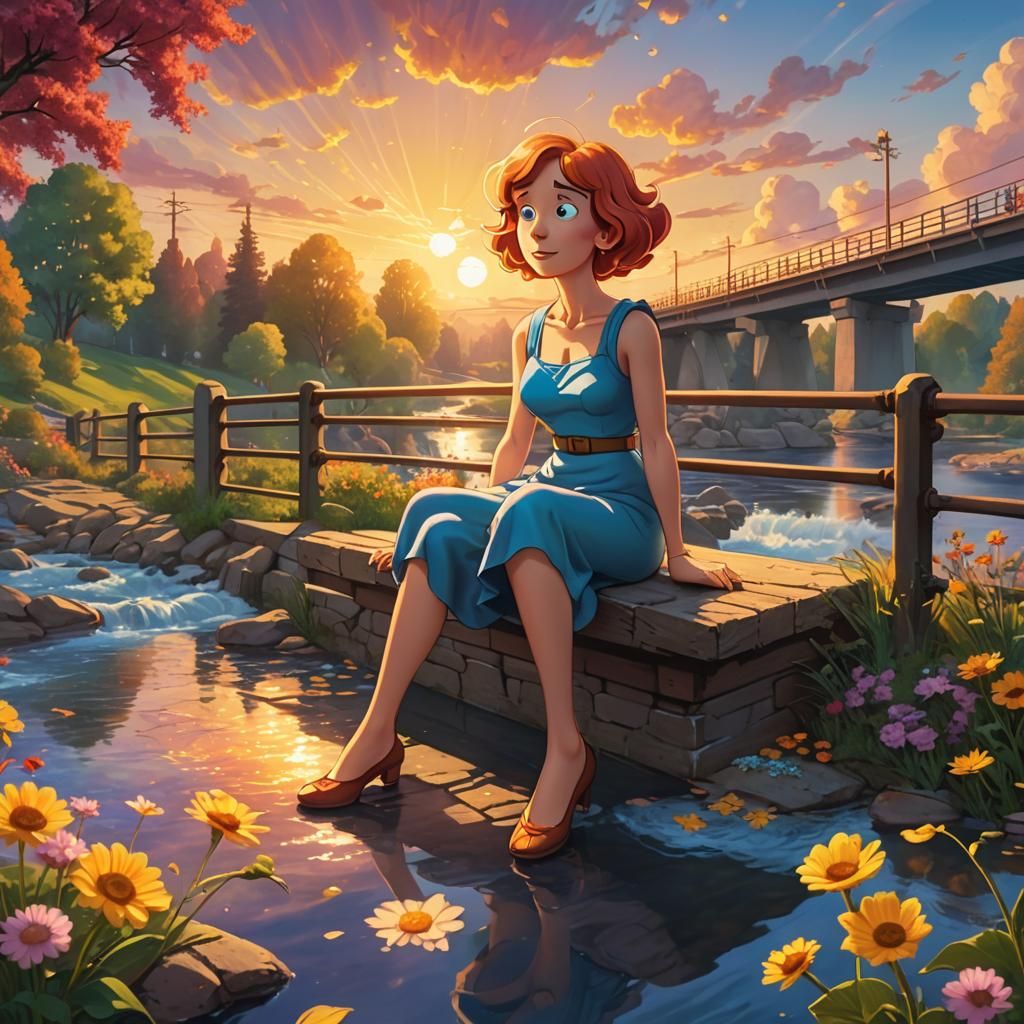 Lois Griffin Marge Simpson hybrid. Medium shot. Lois Griffin...