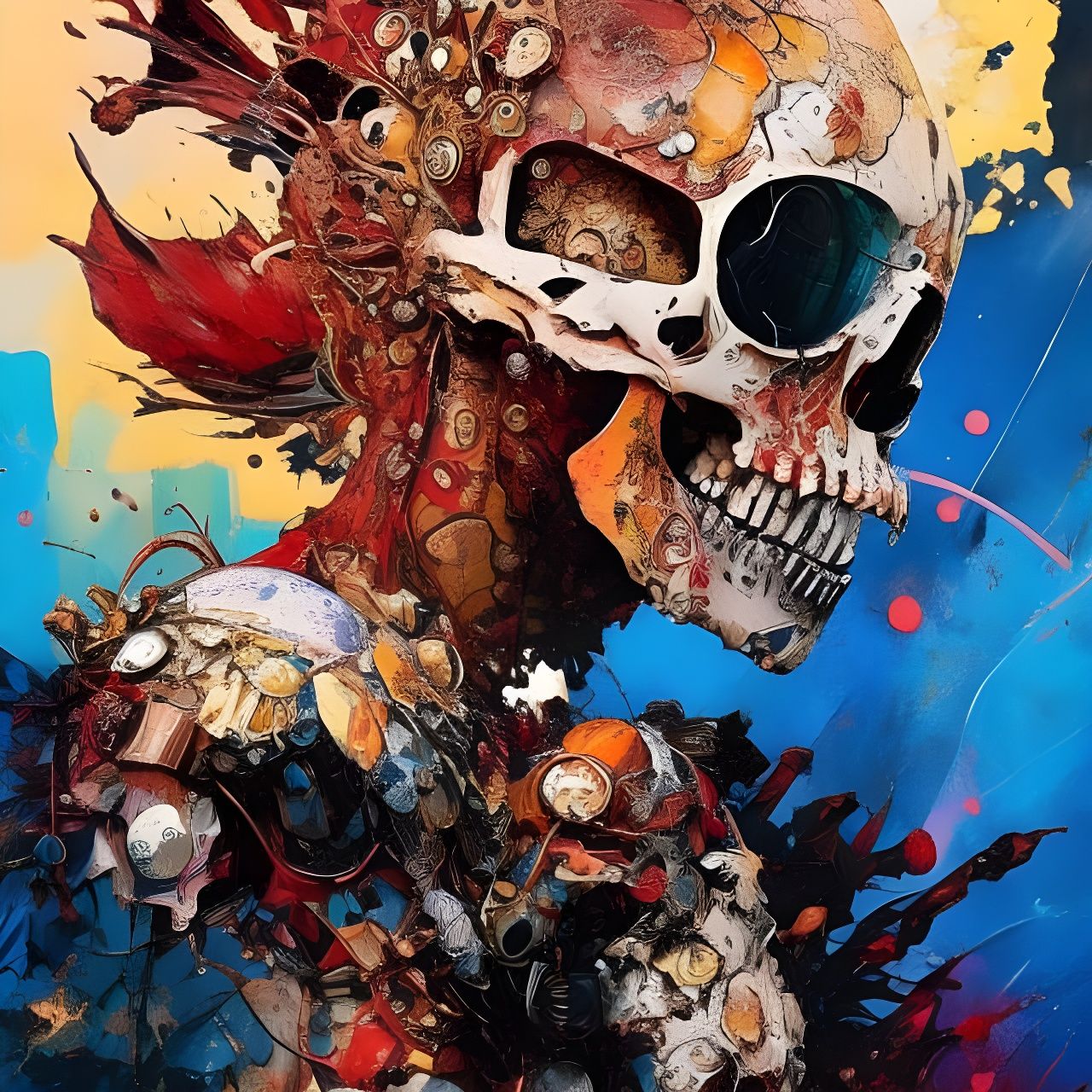 colorful skull explosion! 🧨🎆🔥  by @Rabbit Hole