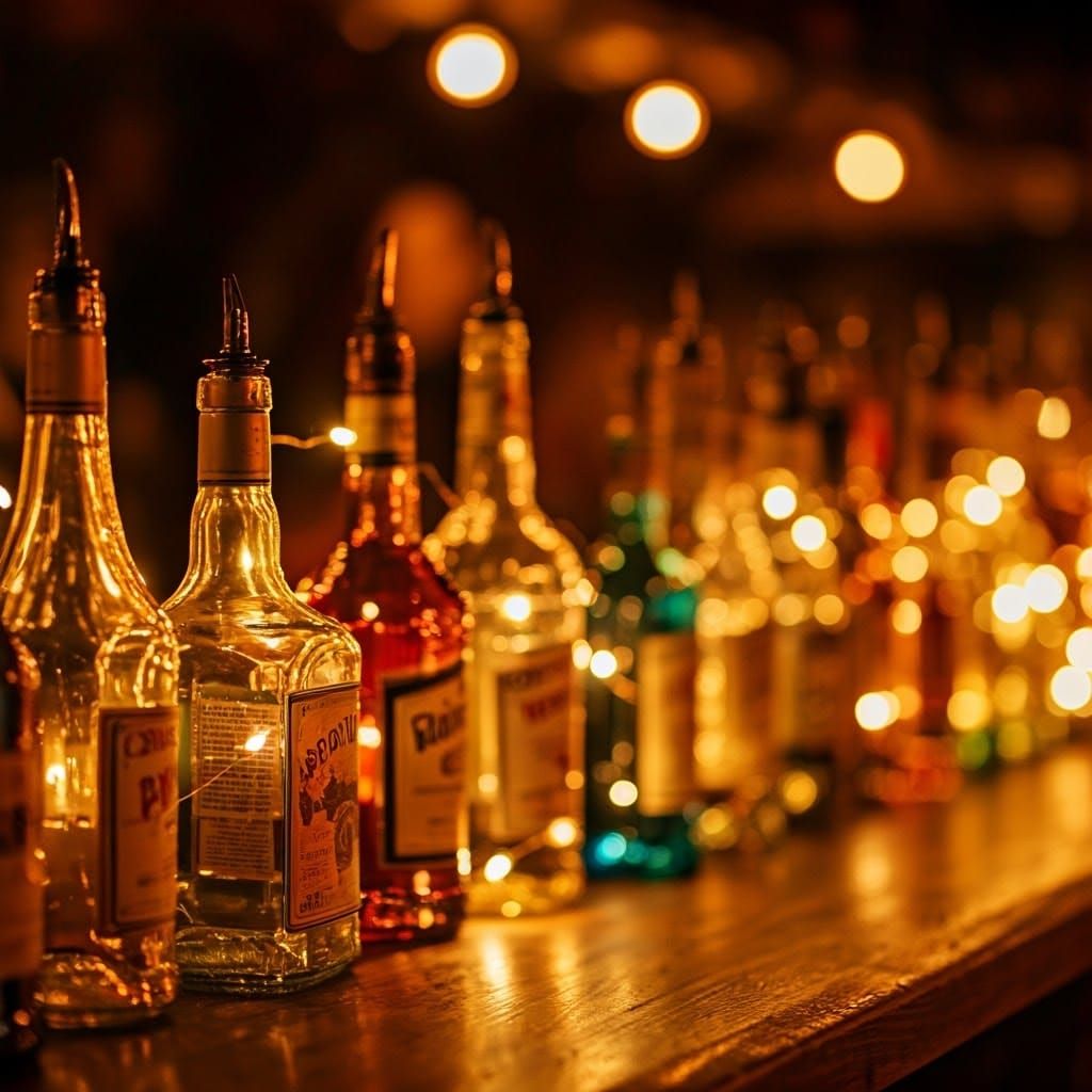 Vibrant Glass Bottles at a Whimsical Party