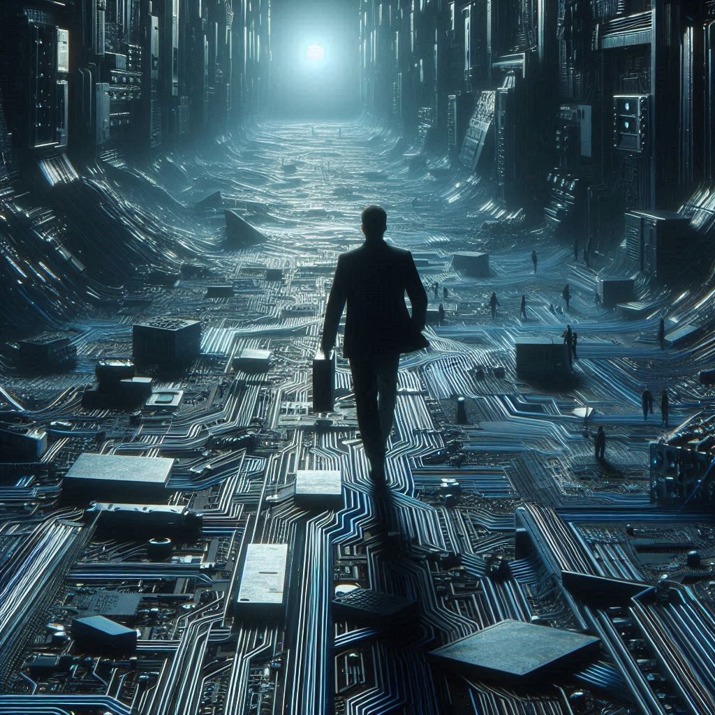 Digital master in blue and black