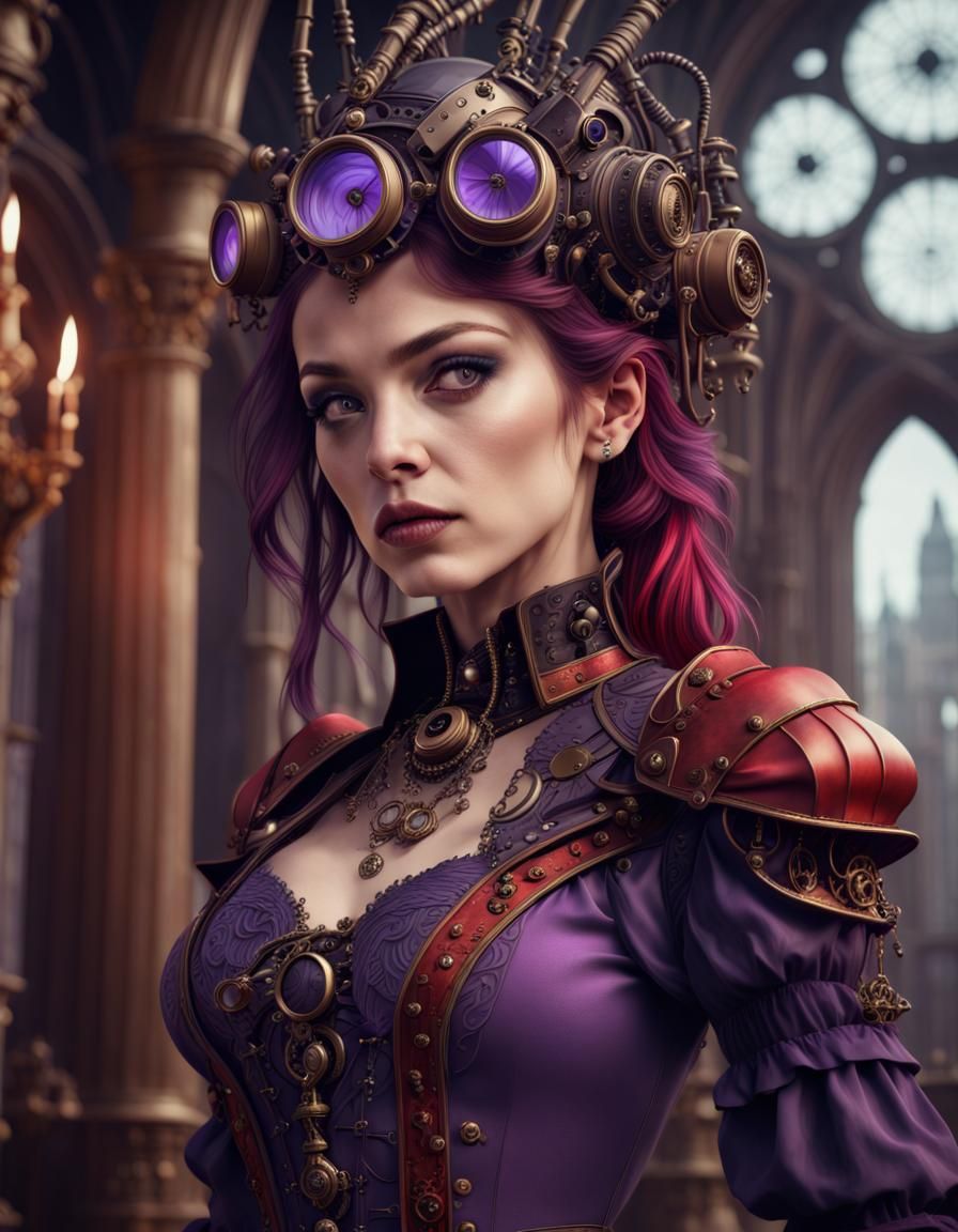 steampunk gothic woman portrait