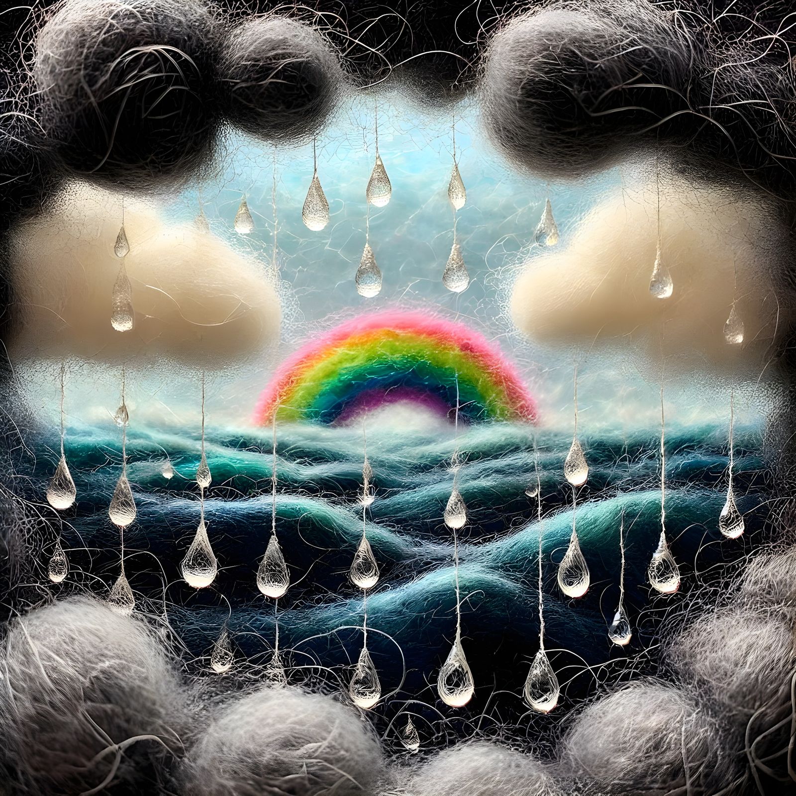 wool glow over ocean