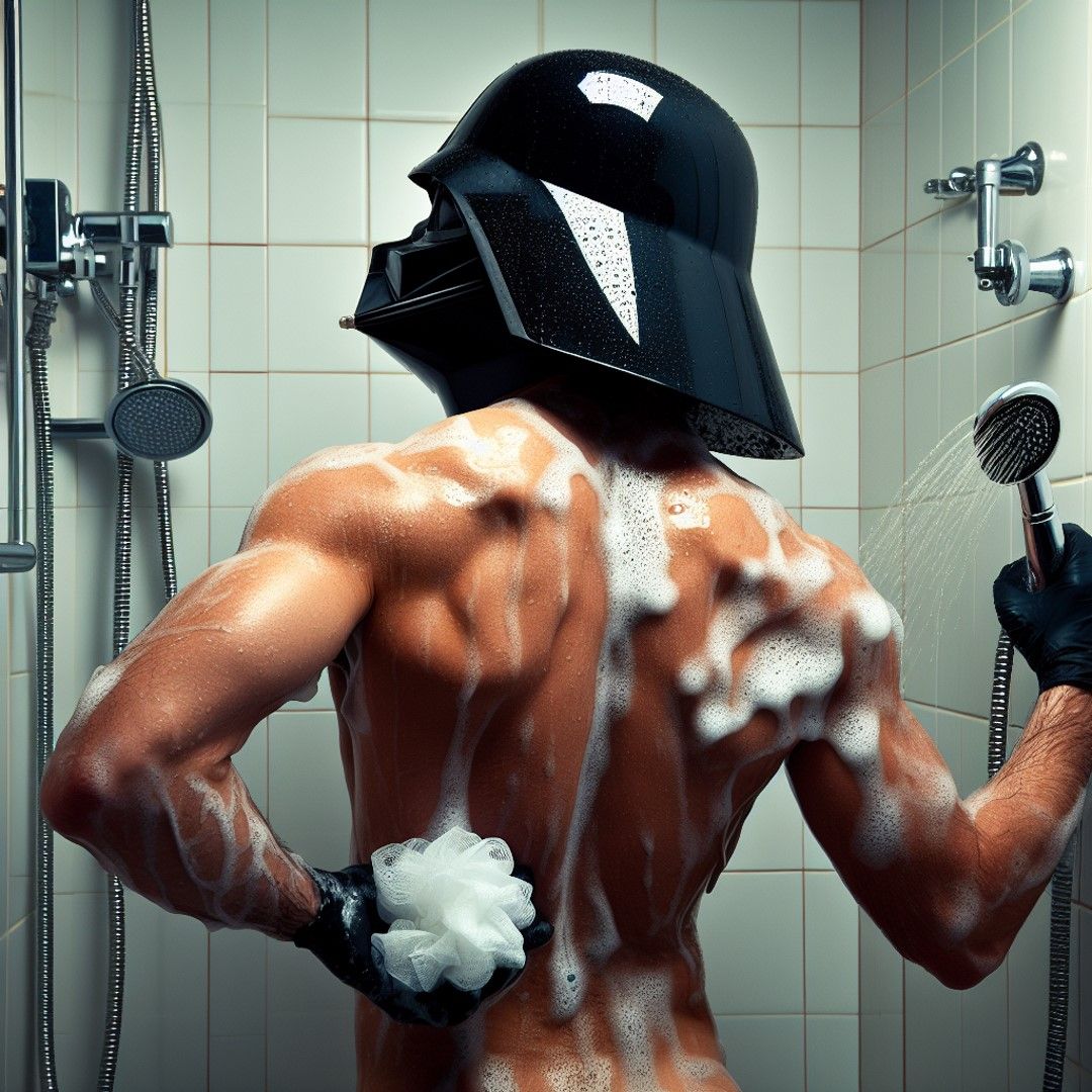 Darth Vader singing in the shower