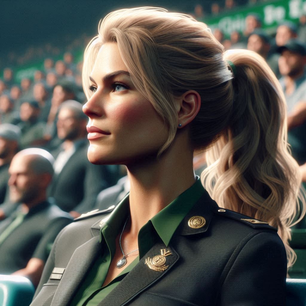 General Sonya Blade watching a match at the French Open