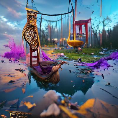 broken hourglass girl on swing meaningful sad