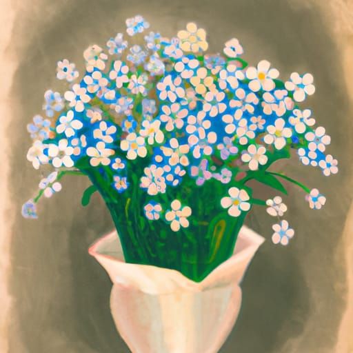 forget-me-not bouquet, 1950s art