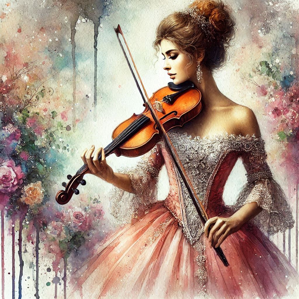 Frau mit Geige