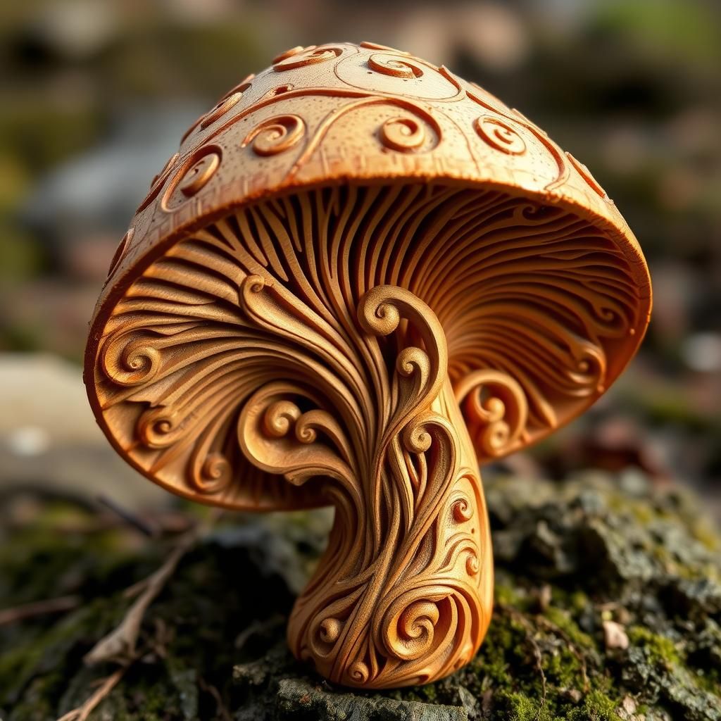 Mushroom Carving   by @GreenNails 