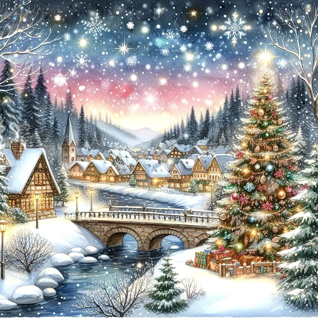 Christmas Village 💖 AI Generated Artwork NightCafe Creator