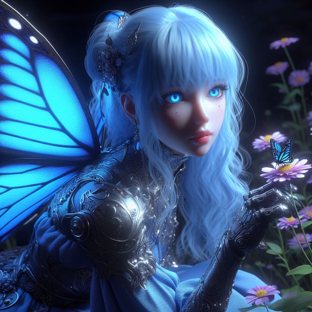 A fairy butterfly girl