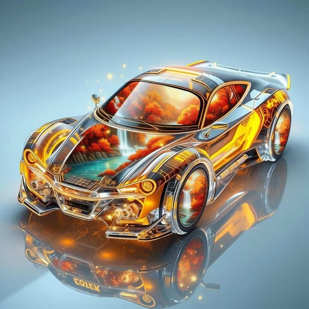 A vibrant, Esao Andrews surreal image of  a landscape of a hillside village with colorful houses, stairways, and lush foliage. The scene fea...