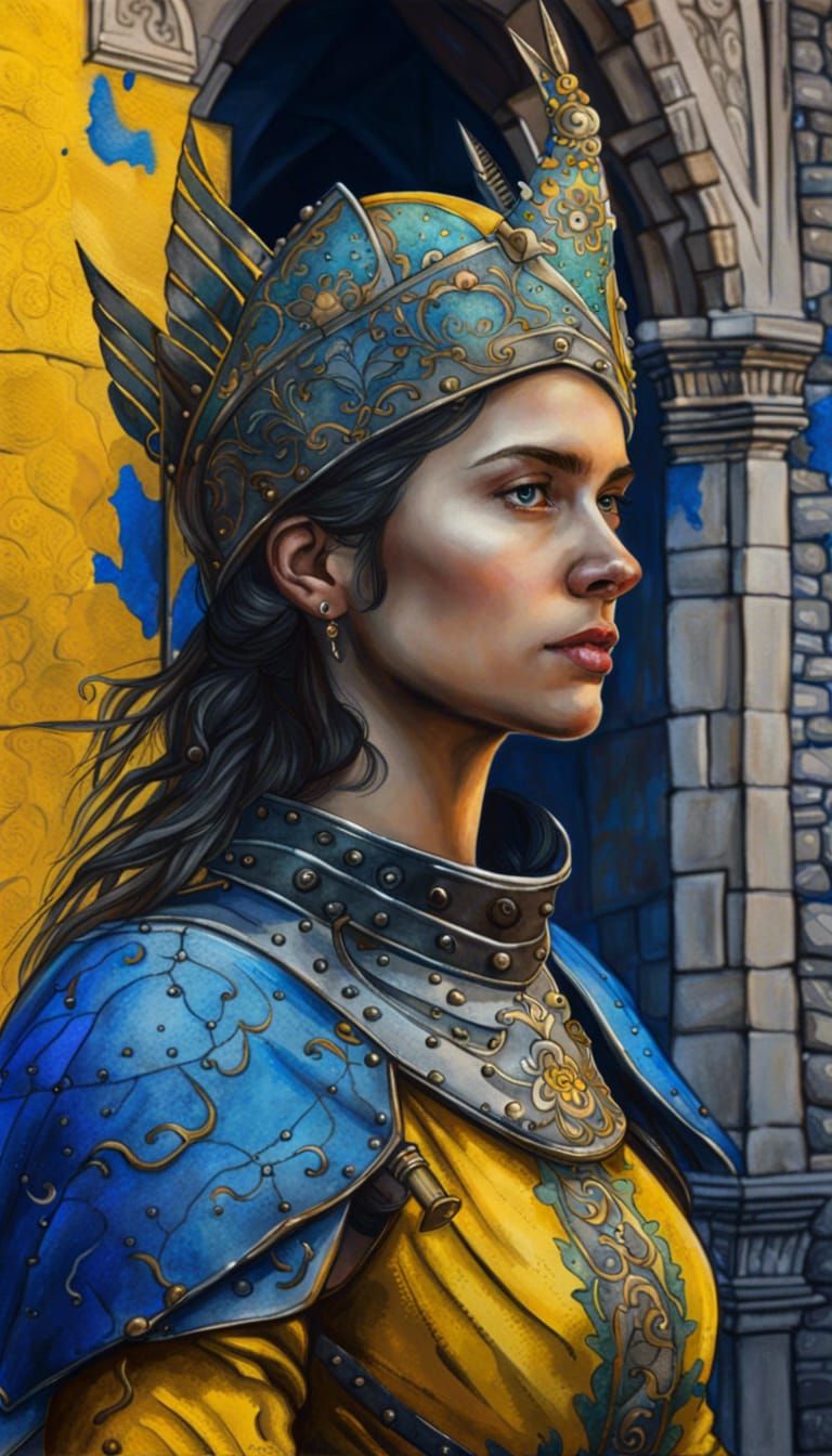 Mujer en un castillo