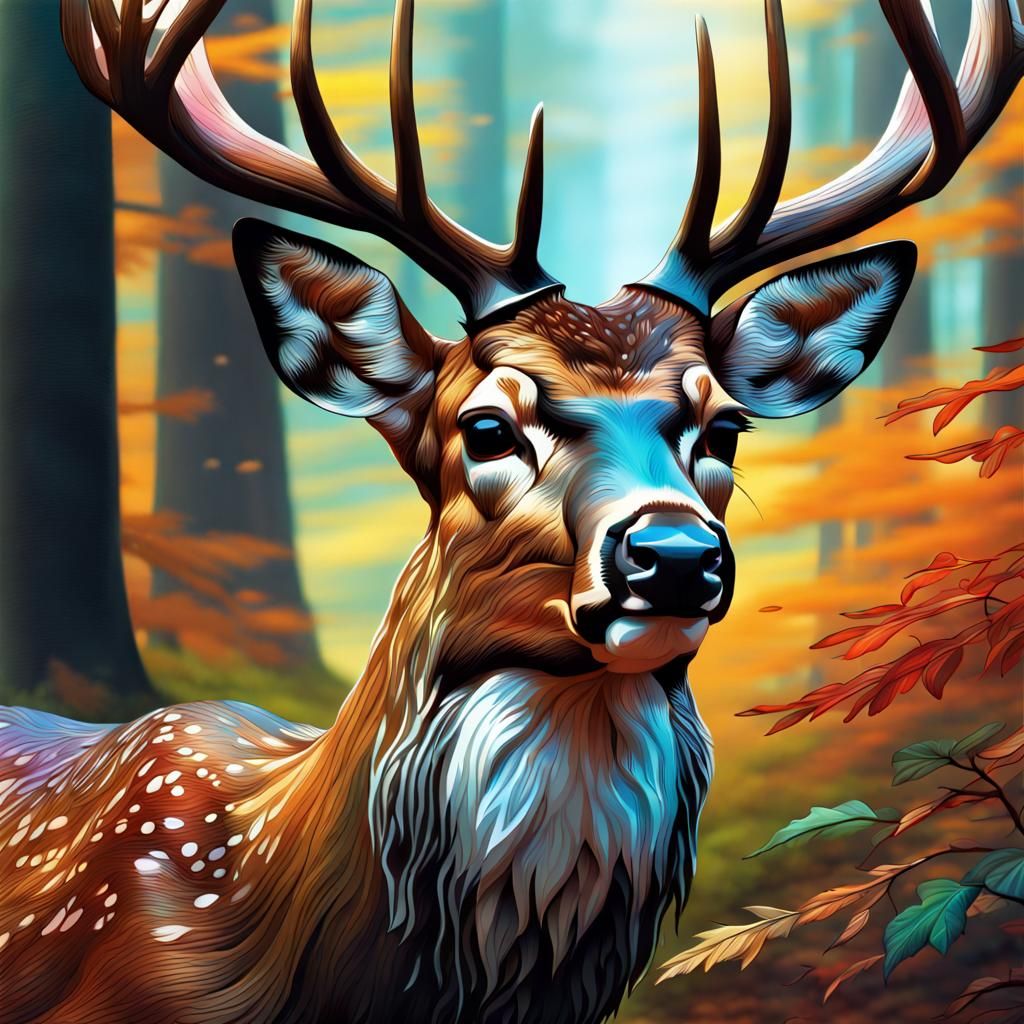 Woodland Deer - AI Generated Artwork - NightCafe Creator