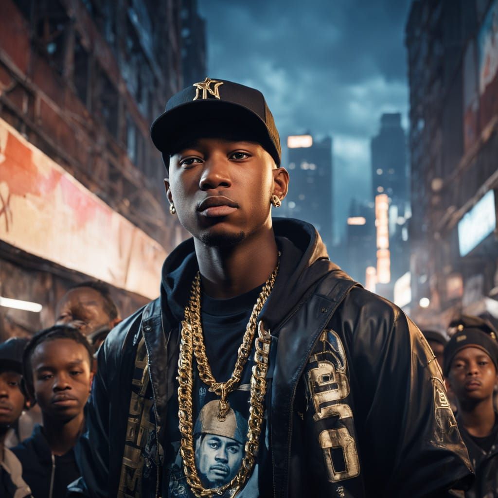 Rising Star From Streets to Stardom in Vibrant Cy... AI Art(00)