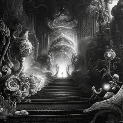 Black and White Fantasy - AI Generated Artwork - NightCafe Creator