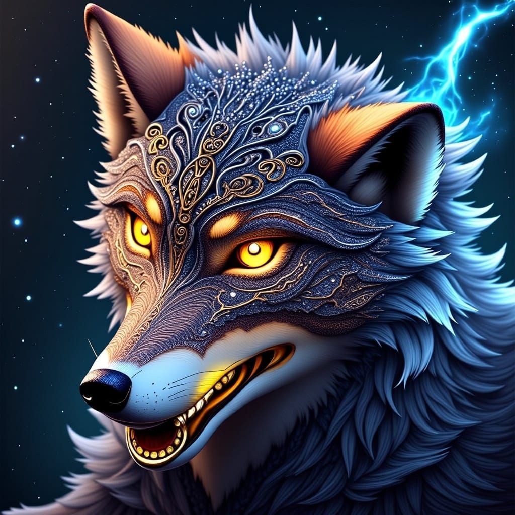  <lora:Spirit Wolf Guide:1.0> 
