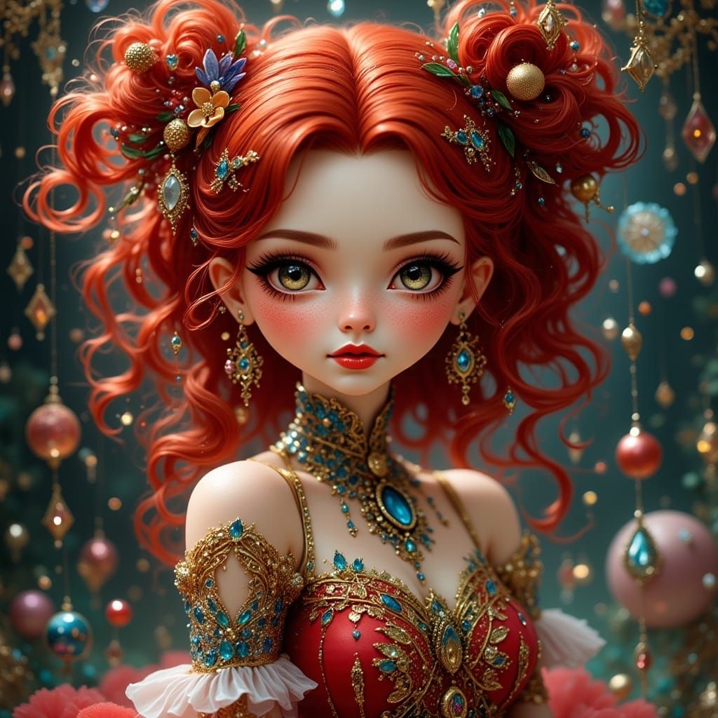 Whimsical Porcelain Marionette Dancer in Ethereal Light