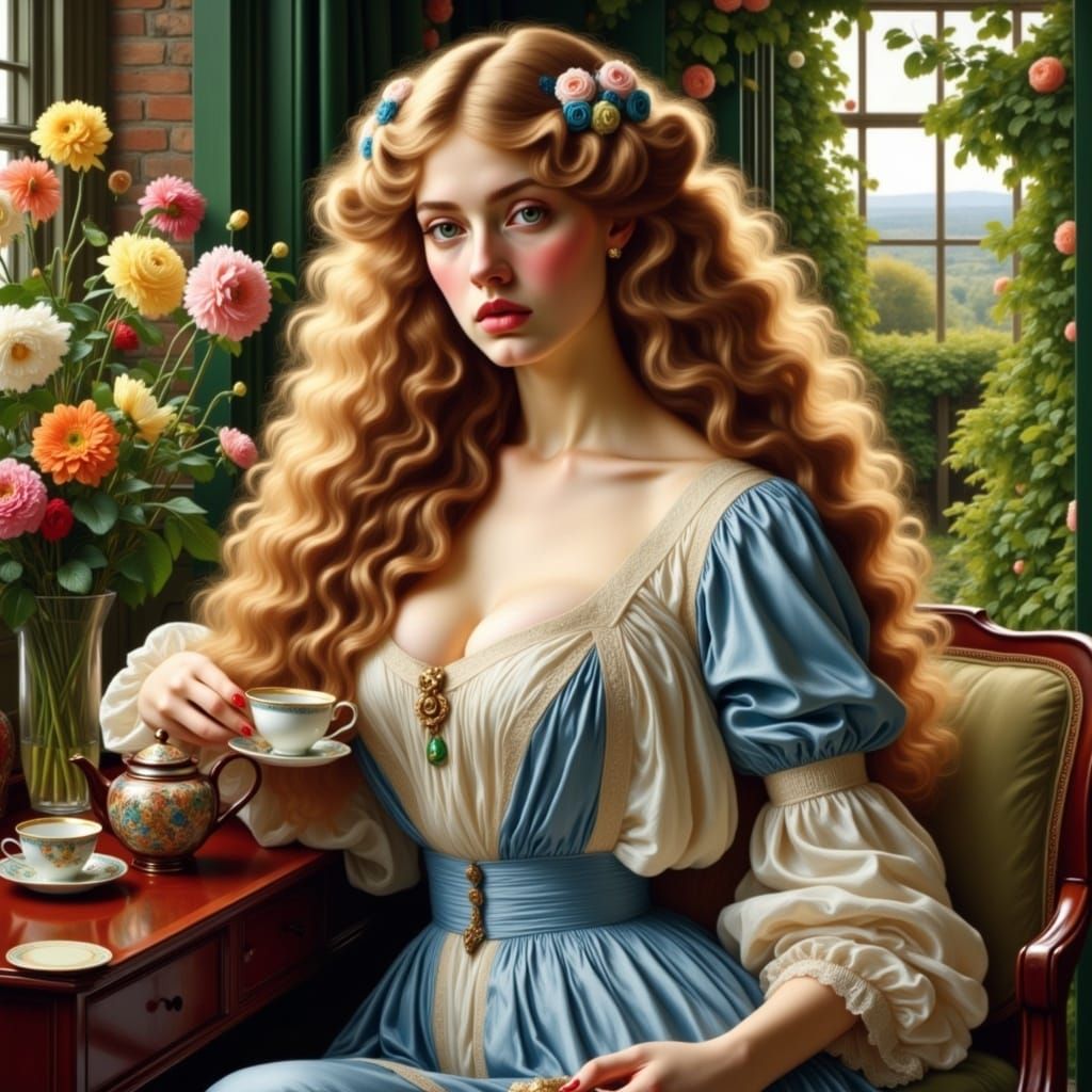 <lora:Pre Raphaelite Flux:1.0> 
