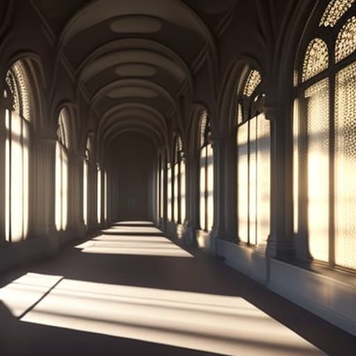 Shadows in a vacant hallway  by @undefined