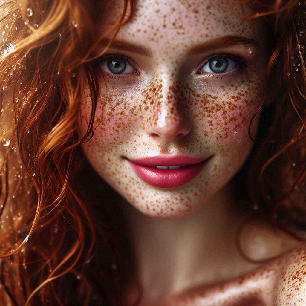 The charm of being a redhead and having freckles.