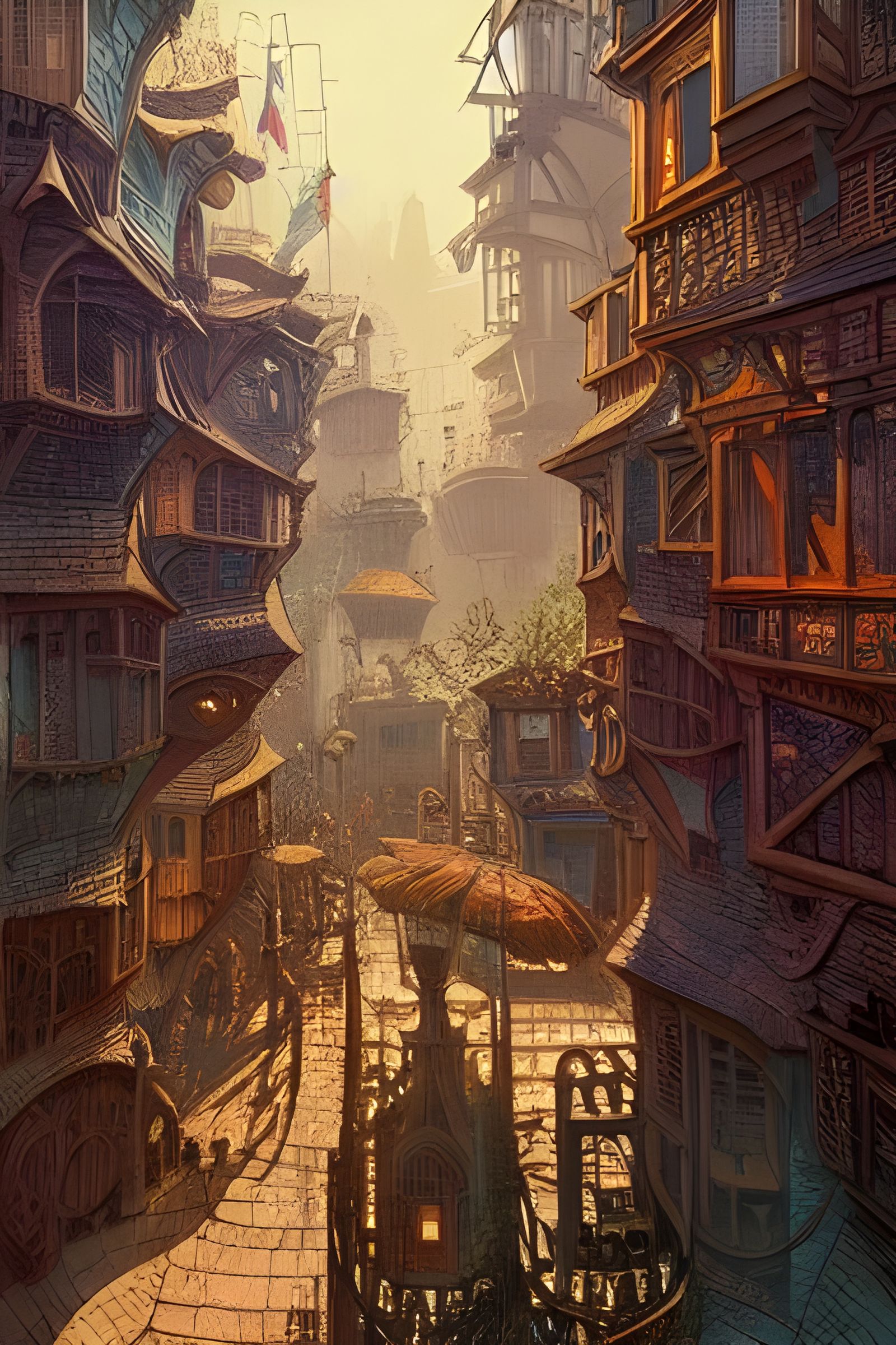 A Medieval Steampunk City - AI Generated Artwork - NightCafe Creator