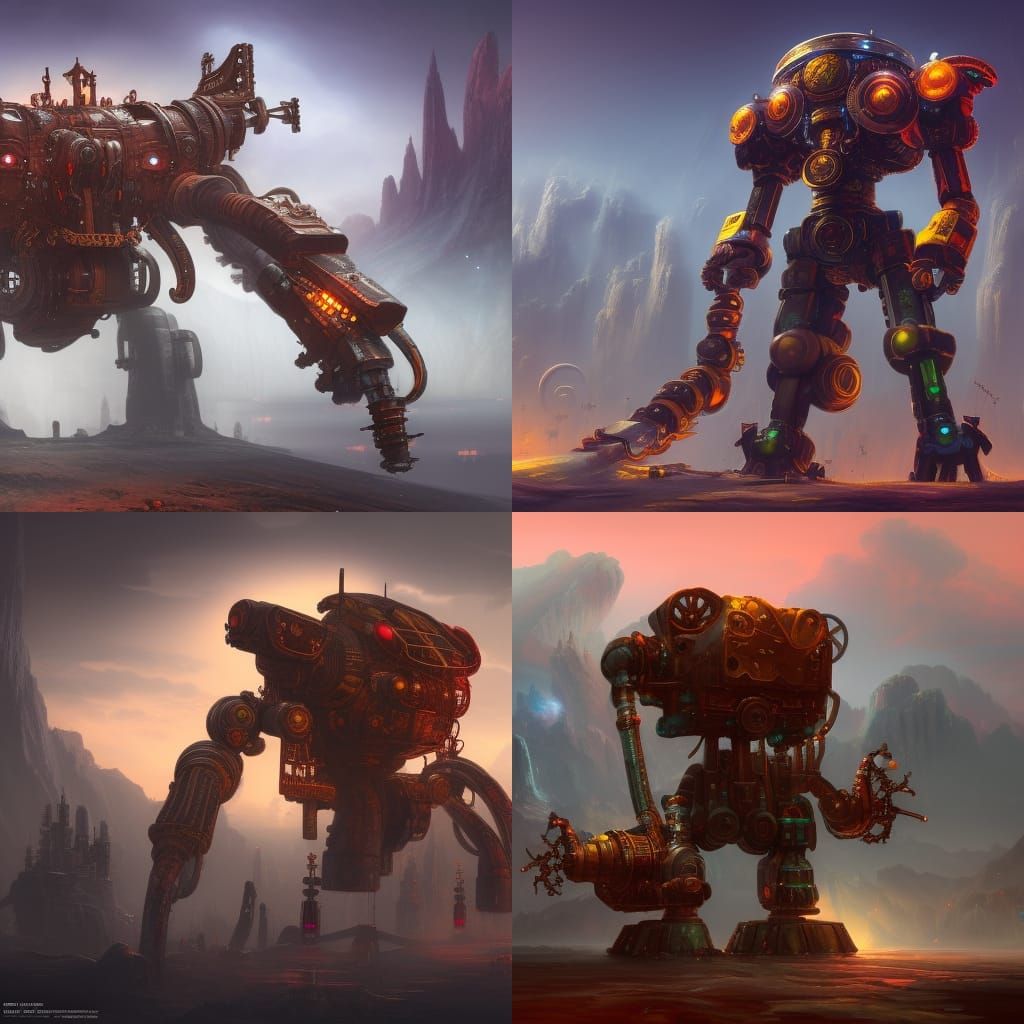 steam punch mech - AI Generated Artwork - NightCafe Creator