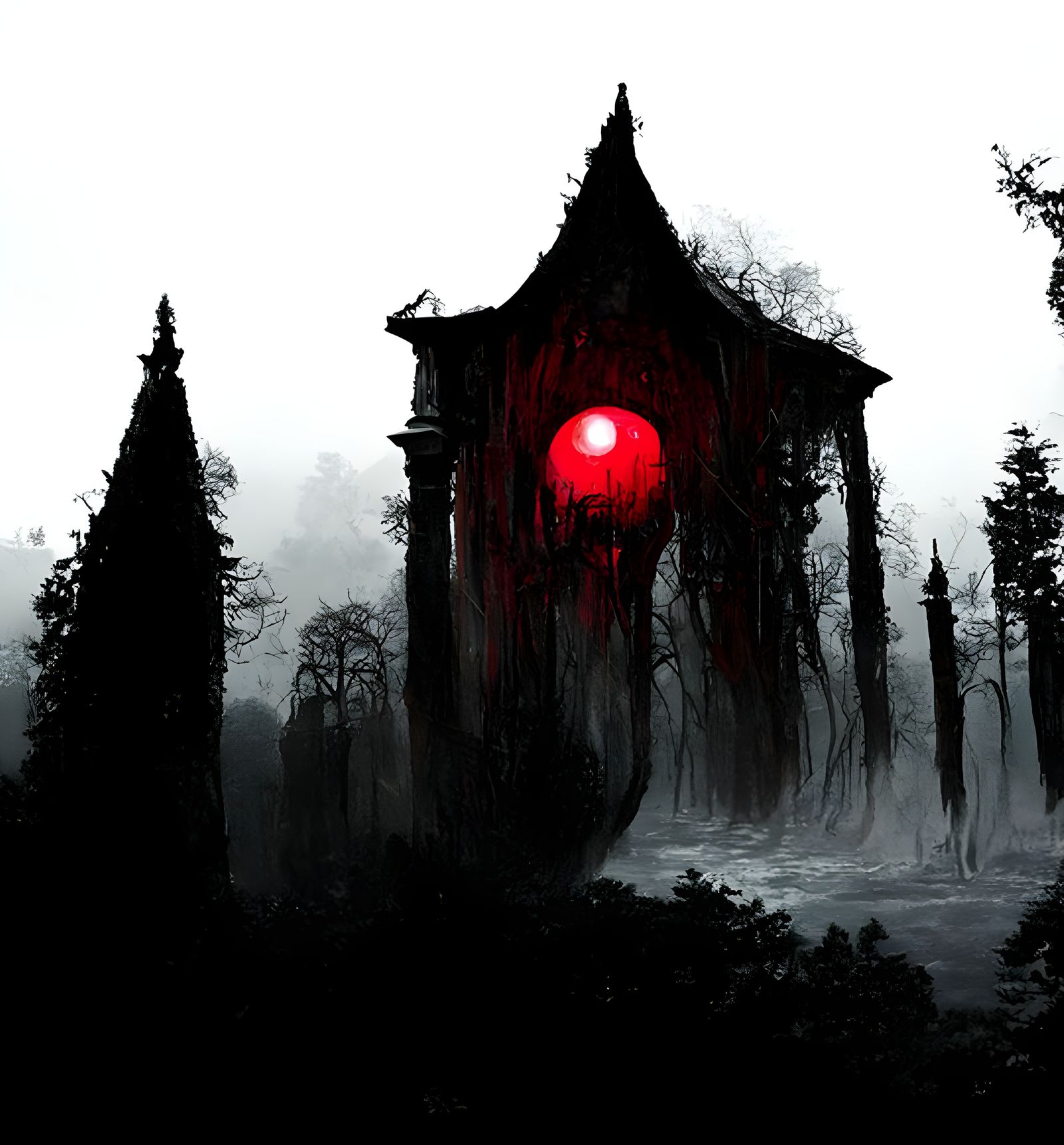 Suddenly, you see a large mansion appearing through the tree...