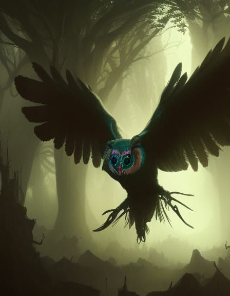 Shadow owl - AI Generated Artwork - NightCafe Creator