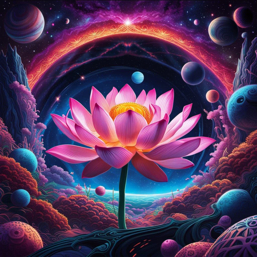 Cosmic Lotus - AI Generated Artwork - NightCafe Creator