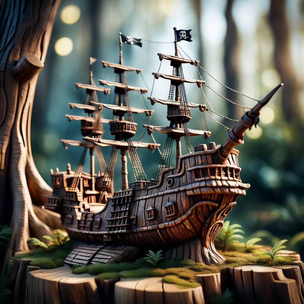 Pirate Ship Stump  by @Eastcoaster