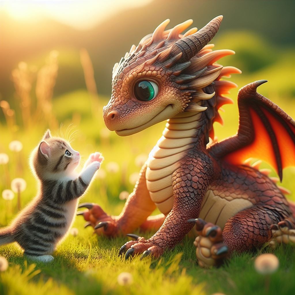 Dragon & kitten