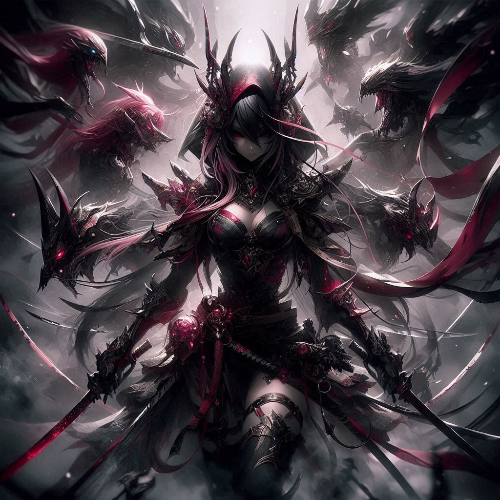 Demonic assassin woman
