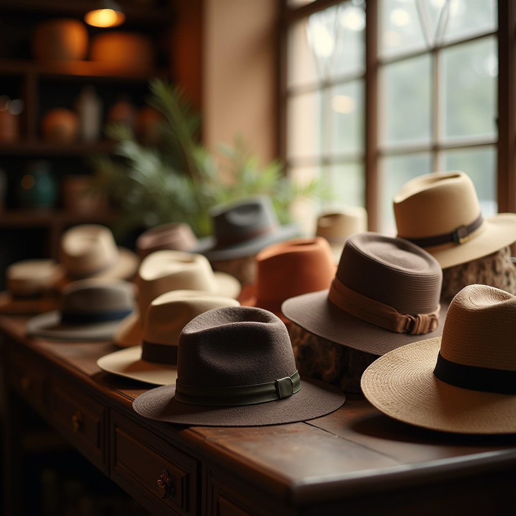 a millinery shop with hats