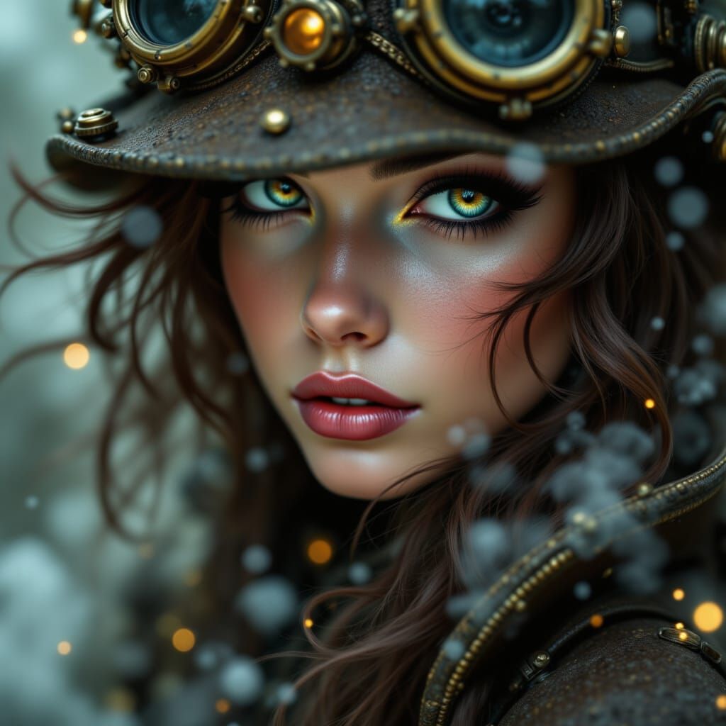 <lora:Steampunk Portrait:1.0> a slightly out of focus logo with the text, (Text: "Steampunk Portrait")