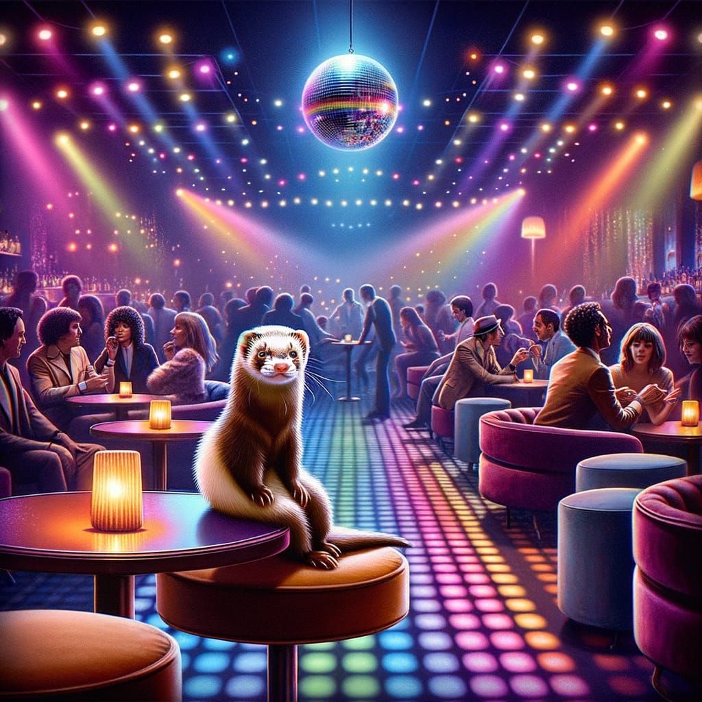 Ferret in a nightclub