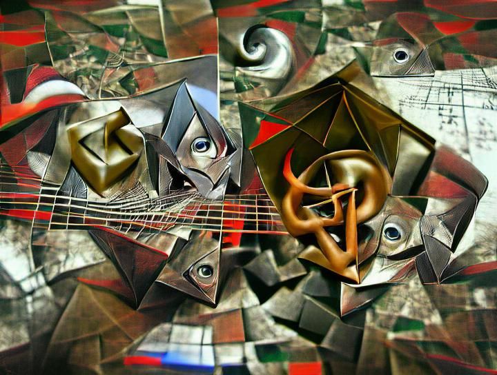 Metal is the Devil's music (surrealism abstract cubism Eucli...