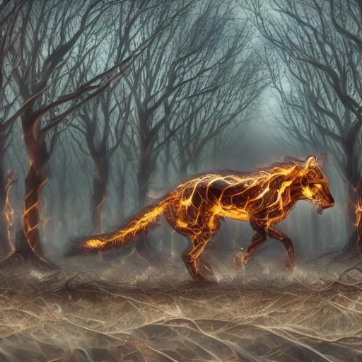 A tiger made of fire