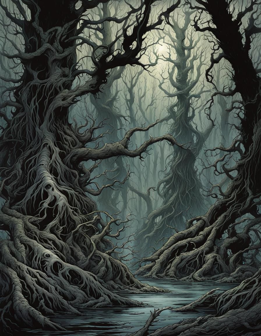 A dark and dangerous bayou.   by @WitteKraai