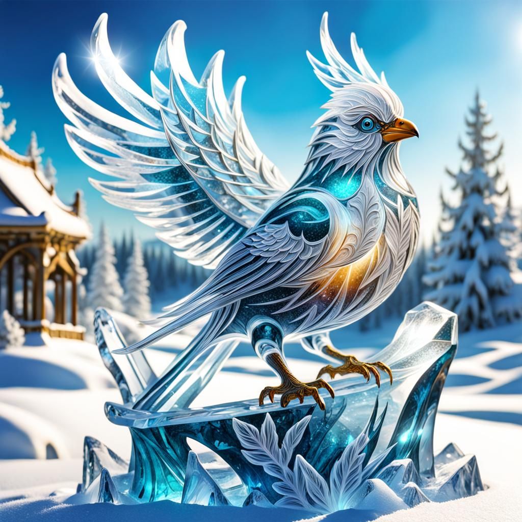 Ice art bird