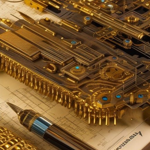 Schematics and technical plan - AI Generated Artwork - NightCafe Creator