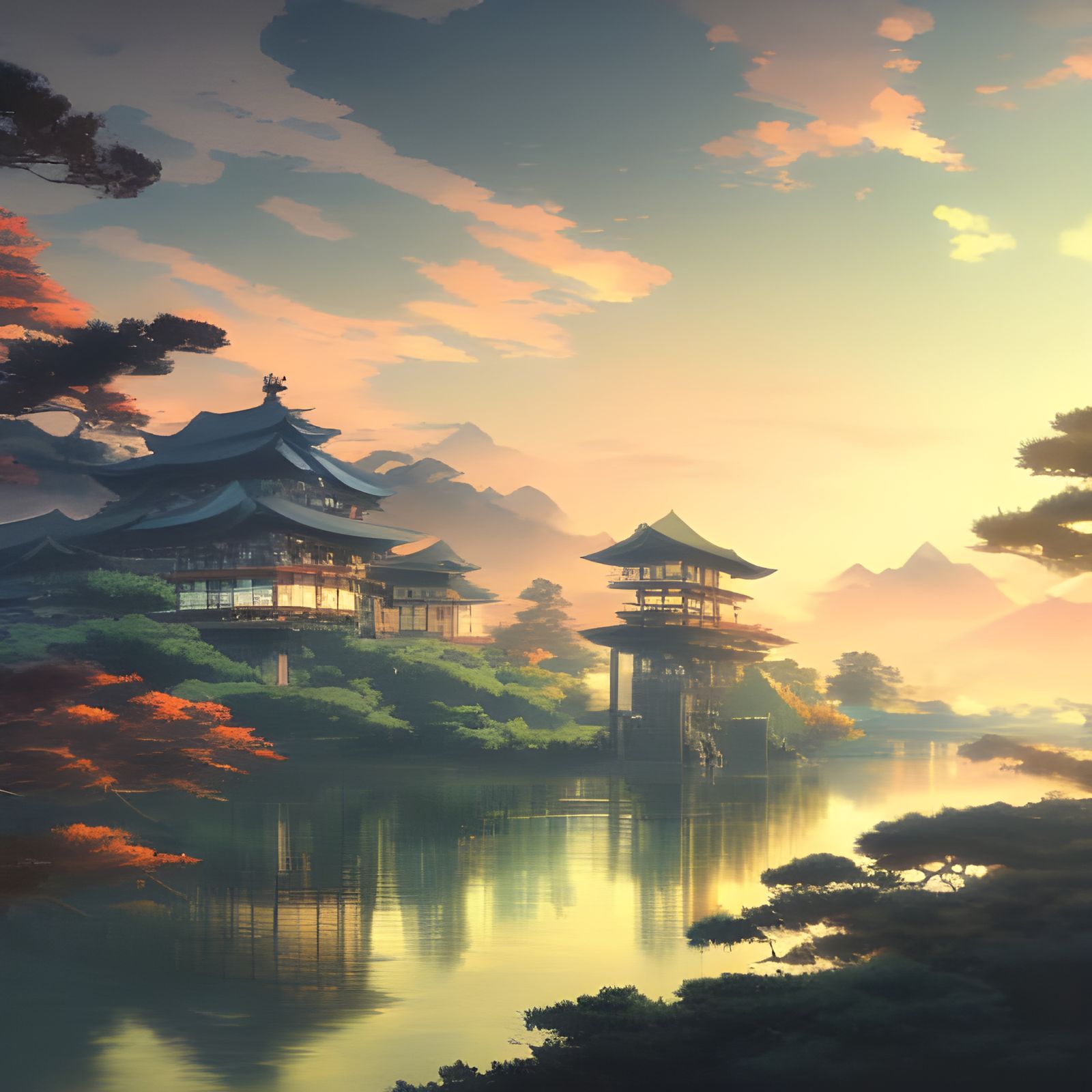 Japan Landscape - AI Generated Artwork - NightCafe Creator