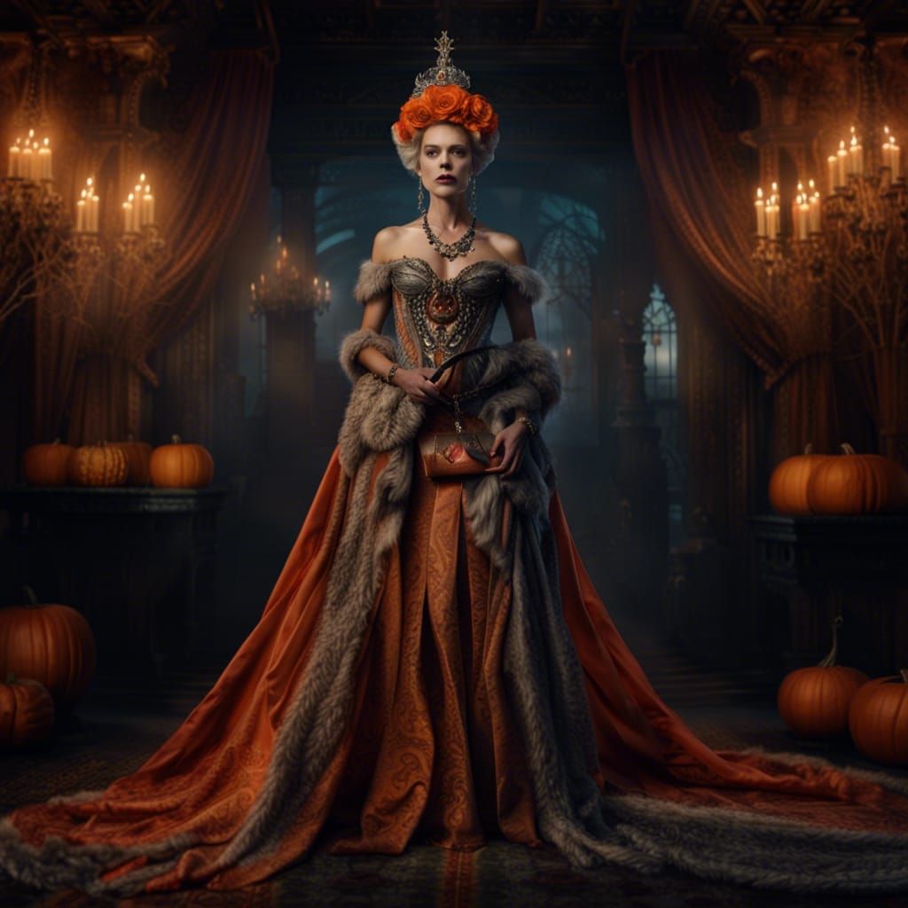 Halloween queen full body silk evening wear  Epic cinematic ...