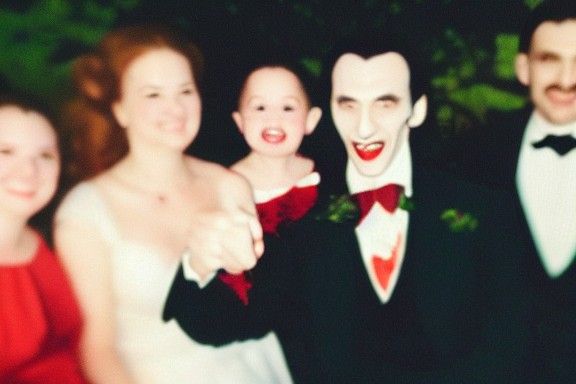 Dracula at a family wedding, photographed on a disposable ca...