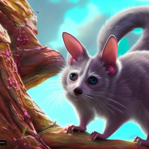 possum cat diamond - AI Generated Artwork - NightCafe Creator