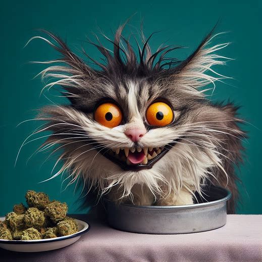 Crazy Insane Cat Guarding his Weed