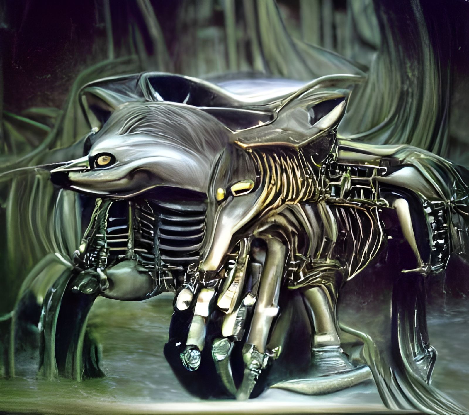 H.R. Giger Moebius robot wolf