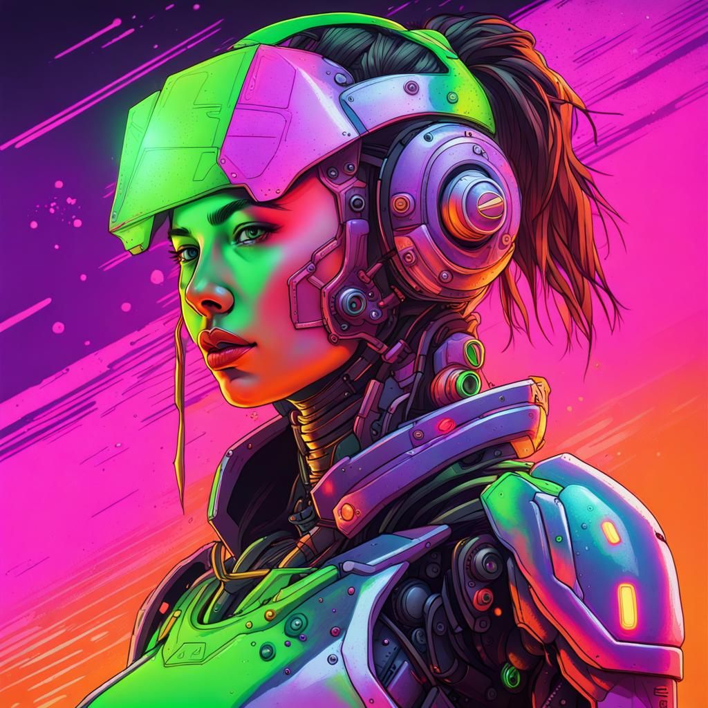 Female Cyborg - AI Generated Artwork - NightCafe Creator