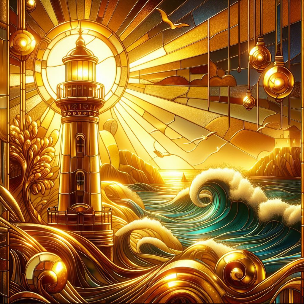 Golden lighthouse