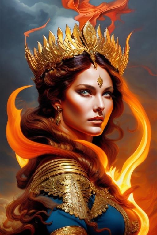 the fire goddess - AI Generated Artwork - NightCafe Creator