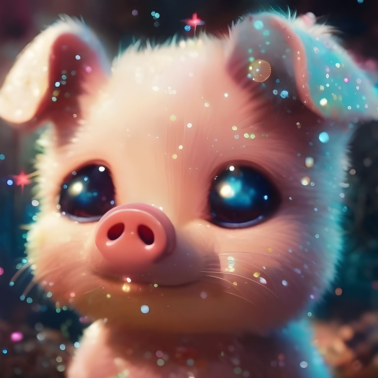 Glitter Piglet  by @Gazelli